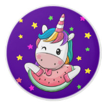Edelkleurige Unicorn Ceramic Knob.