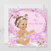 Edelmeisje Baby shower Roze Floral Kaart (Voorkant)