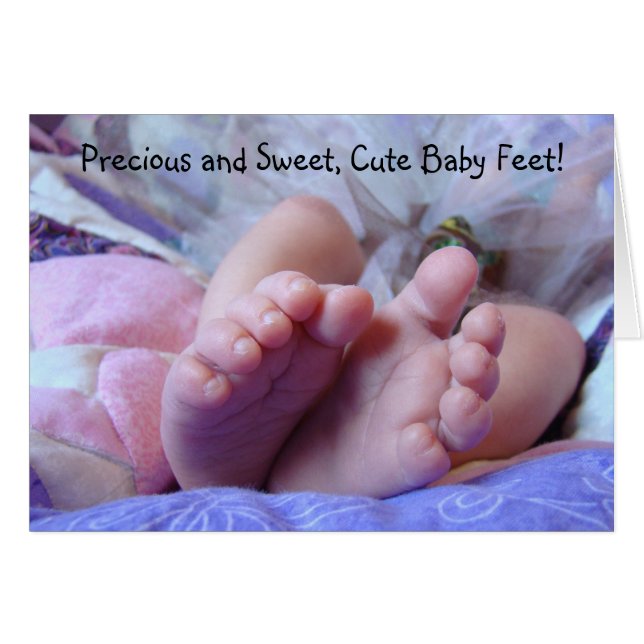 Edeloos en sweet Cute Baby Feet! Kaarten Baby (Voorkant Horizontaal)
