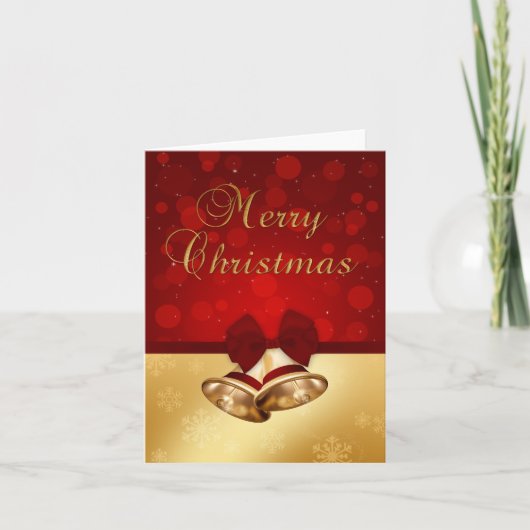 Edeloze gouden kerstcellen feestdagen kaart (Voorkant)