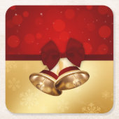 Edeloze gouden kerstcellen kartonnen onderzetters (Voorkant)