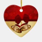 Edeloze gouden kerstcellen keramisch ornament (Voorkant)