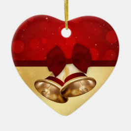 Edeloze gouden kerstcellen keramisch ornament