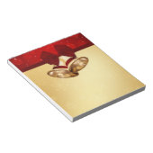 Edeloze gouden kerstcellen notitieblok (Schuin)