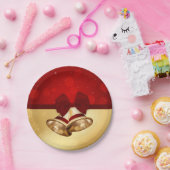 Edeloze gouden kerstcellen papieren bordje (Feest)