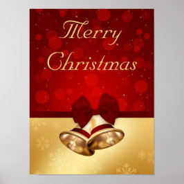 Edeloze gouden kerstcellen poster