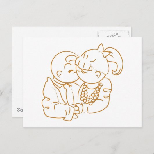 Edeloze herinneringen eerste kus briefkaart (Voorkant / Achterkant)