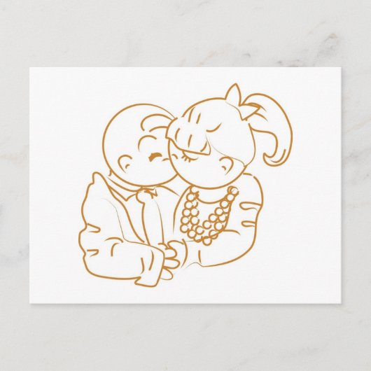 Edeloze herinneringen eerste kus briefkaart (Voorkant)