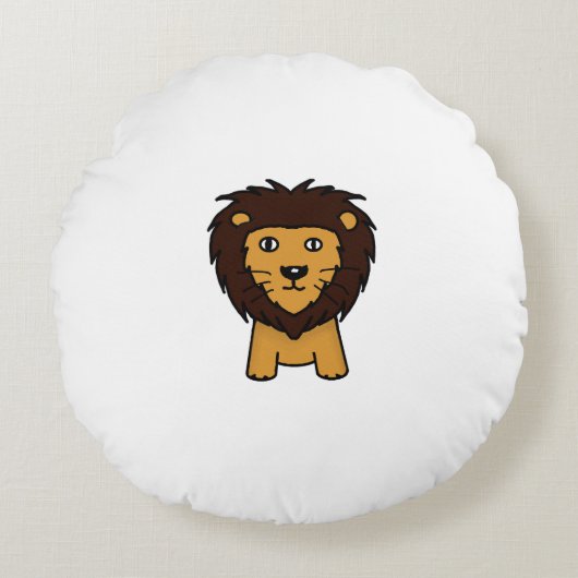 Edeloze kleine jongen - Ronde Lion Pilow Rond Kussen (Voorkant)
