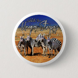 "Edeloze strips" Zebra kunst Ronde Button 5,7 Cm
