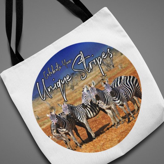 "Edeloze strips" Zebra kunst Tote Bag
