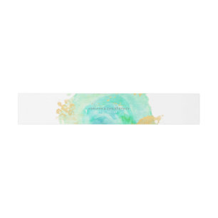 Edeloze Waterverf Envelope Belly band Uitnodigingen Wikkel