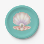 Edelparel in geopende schaal papieren bordje (Voorkant)