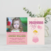 Edelprinses Party Invitation (roze) Kaart (Staand voorkant)