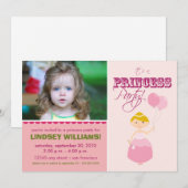 Edelprinses Party Invitation (roze) Kaart (Voorkant / Achterkant)