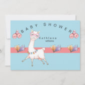 Edelroze en Blauw Baby shower Uitnodiging (Voorkant)