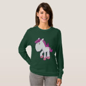Edelroze en paarse pony t-shirt (Voorkant volledig)