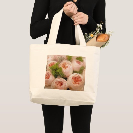 Edelroze rozen grote tote bag (Voorkant (product))