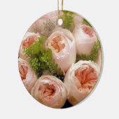 Edelroze rozen keramisch ornament (Links)