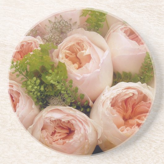 Edelroze rozen zandsteen onderzetter (Voorkant)