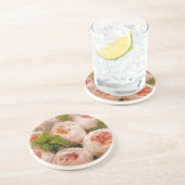 Edelroze rozen zandsteen onderzetter (Zijkant)