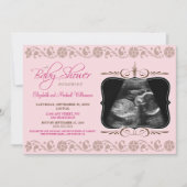 EdelSonogram Baby shower Uitnodiging (roze) (Voorkant)