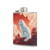 Edelstahl-Flachmann mit mystischem Wolf Heupfles (Links)