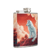 Edelstahl-Flachmann mit mystischem Wolf Heupfles (Rechts)