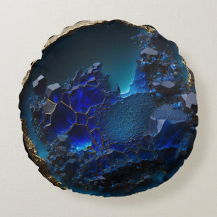 Edelsteen Blauw Sapphire Crystal Rock Rond Kussen