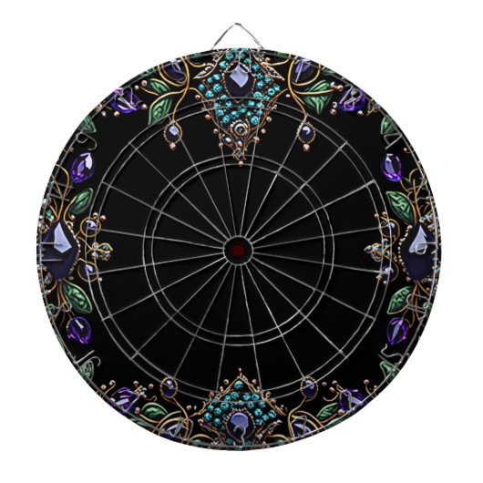 Edelsteen Bloemen Dartboard Dartbord (Voorkant)