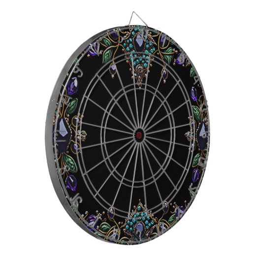 Edelsteen Bloemen Dartboard Dartbord (Voorkant Links)