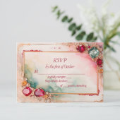 Edelsteen bruiloft RSVP kaartje (Staand voorkant)