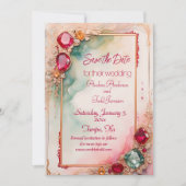 Edelsteen bruiloft save the date (Voorkant)