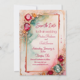 Edelsteen bruiloft save the date