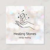 Edelsteen Chakra Energy Reiki Practitioner Vierkante Visitekaartje (Voorkant)