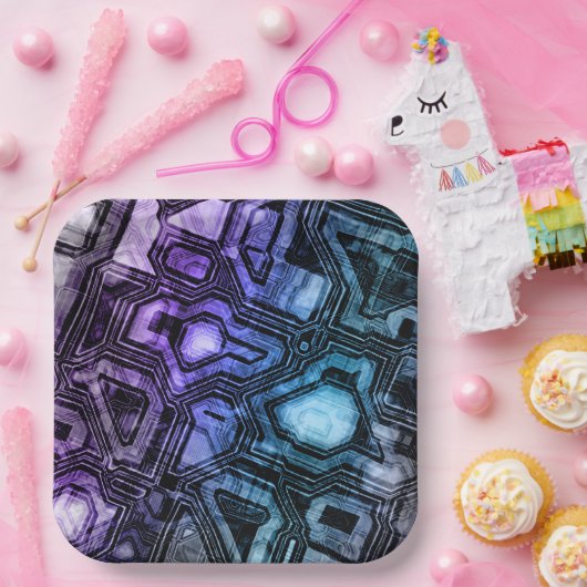 Edelsteen circuits - Astro Shadow : Papieren Bordje (Feest)