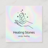 Edelsteen Crystal Chakra Healer Vierkante Visitekaartje (Voorkant)