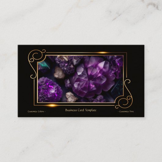 Edelsteen Crystal Healing Amethist Visitekaartje (Voorkant)
