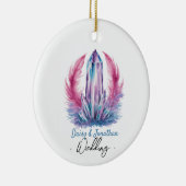 Edelsteen Crystal waterverf bruiloft Keramisch Ornament (Rechts)