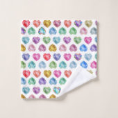Edelsteen Diamant Hart Cute Mooi Pastel Prinses Bad Handdoek (Wasdoekje)