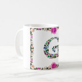 Edelsteen Diamond Initiaal G Monogram Art Koffiemok (Voorkant links)