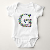 Edelsteen Diamond Initiaal G Monogram Art Romper (Voorkant)