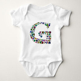 Edelsteen Diamond Initiaal G Monogram Art Romper