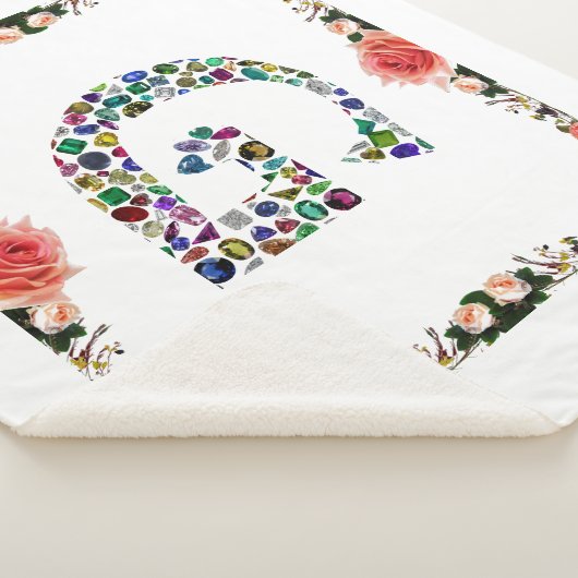 Edelsteen Diamond Initiaal G Monogram Art Sherpa Deken (3/4)