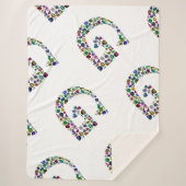 Edelsteen Diamond Initiaal G Monogram Art Sherpa Deken (Voorkant)