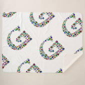Edelsteen Diamond Initiaal G Monogram Art Sherpa Deken (Voorkant (horizontaal))