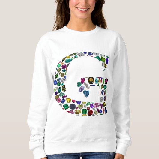 Edelsteen Diamond Initiaal G Monogram Art Trui (Voorkant)