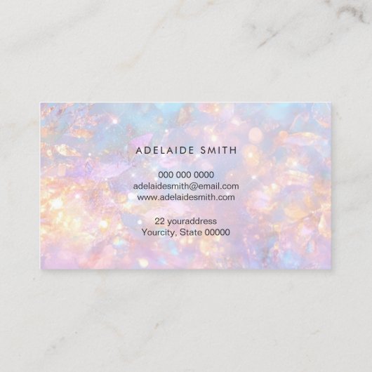 edelsteen foto visitekaartje (Achterkant)