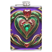 Edelsteen Goud Filigraan Hart & Snake Liefde Venus Heupfles (Voorkant)