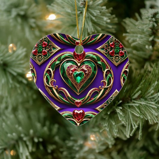 Edelsteen Hart en Slangen Liefde Venus Keramisch Ornament (Boom)